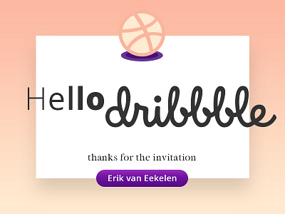 Hello Dribbble design first shot gradient hello dribbble invite photoshop thanks ui visual design