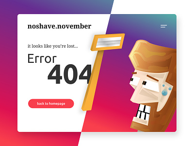 Error 404 noshave.november digital design error 404 gradient no shave november ui visual design webdesign