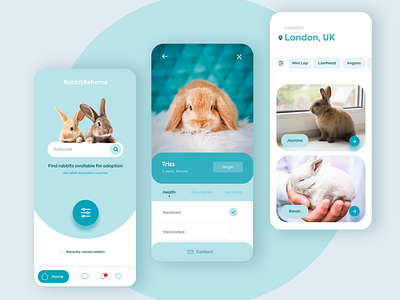 Adopt a rabbit adopt app design digital design home landing page minimal mobile mobile ui pet rabbit rescue responsive ui uidesign ux web webdesign website website design