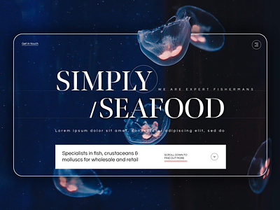 Simply Seafood design digital design fish food jellyfish ocean seafood ui underwater ux web webdesign website