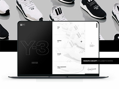 Y-3 art direction branding design digital design landing page minimal ui ux web webdesign website website design