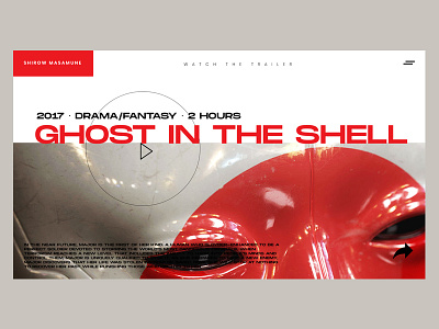Ghost in the Shell art direction branding design desktop digital design film ghost in the shell landing page minimal ui ux web webdesign website website design