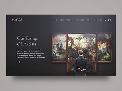 Range of Artists antique antiques art artist design digital design gallery gallery art minimal painting ui ux web webdesign website