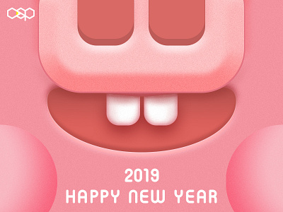 2019 Happynewyear animal cartoon graphical illustration new year 2019 pig