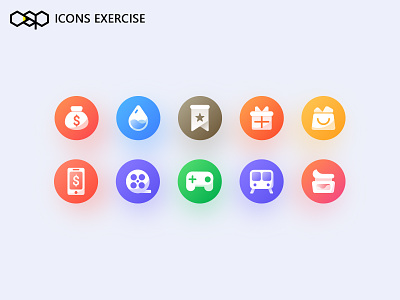 Icons Exercise app color icon shop ui