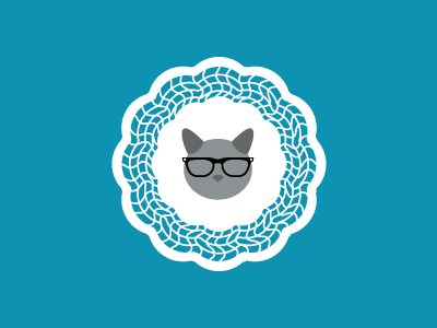 Hipster Things cat doily glasses illustration kitten kitty rayban simple vector