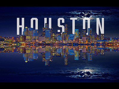 Houston city design houston night photoshop