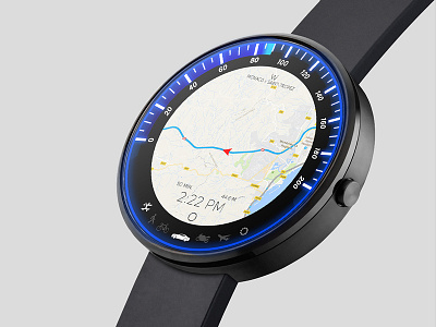 Map Function in Speedometer App app app design design map maps smartwatch travel ui ui design ux ux design watch