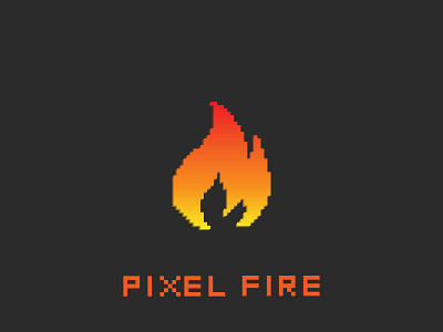 Pixel Fire Logo colors fire gradient illustrator logo logos pixel