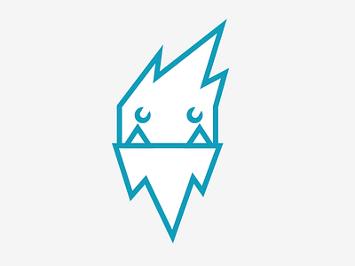 yeti head blue geometric line logo yeti