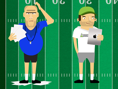 bad coach, good coach coach football illustration infographic ipad man