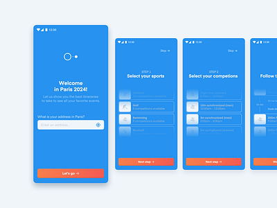 Paris 2024 App — Onboarding by Sacha Tourtoulou on Dribbble