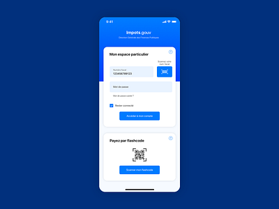 Application for French taxes app branding design flat flat design form goverment graphic design icon ios minimal mobile sign in sketch taxes ui ux vector vector art web