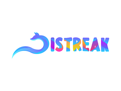 Logo Distreak #1 animal brand and identity branding design fibonacci flat design fox gradient graphic design illustration illustrator logo typography vector vector art