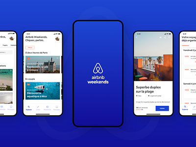 Weekend booking app airbnb app booking branding concept design graphic design logo product design travel ui ux weekend