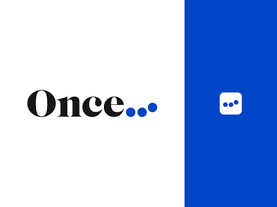 Once Logo #1 app balls branding design dots ellipsis graphic design icon identity logo once saas serif startup stories story storytelling suspension typography web
