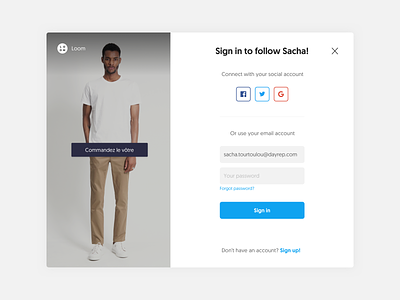 Sign in app design form input modal once popup saas sign in story ui ux web window