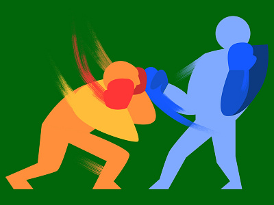 Duck & Dodge boxe fight fighters illustration movement round uppercut violence