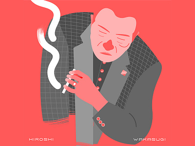 RIP Wakasugi character colors gangster illustration illustrator red smoke vector yakuza