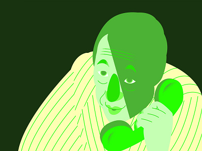 Masakichi Makihara brush character green illustration movie phone portrait suit vector yakuza