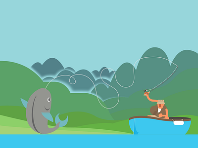 I'd rather be illustrating fishing brush catch fishing fishing rod green illustration lake quiet sports vector