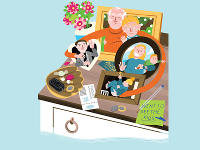 papa & nana brush counter elderly family grandparents illustration illustration art illustrator photoshop portrait