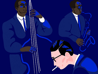 Jazz blue drawing illustration jazz jazzy light music photoshop trio