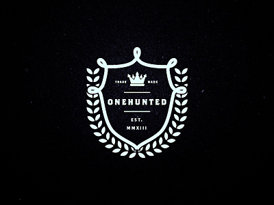 Onehunted Logo black crown dustin chessin logo vintage white wreath