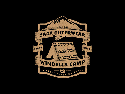 Saga X Windells Tee badge camp chessin design dustin graphic logo retro stipple tee vintage