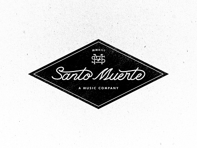 Santo Muerte badge black chessin dustin logo logo design monogram stipple. vintage white