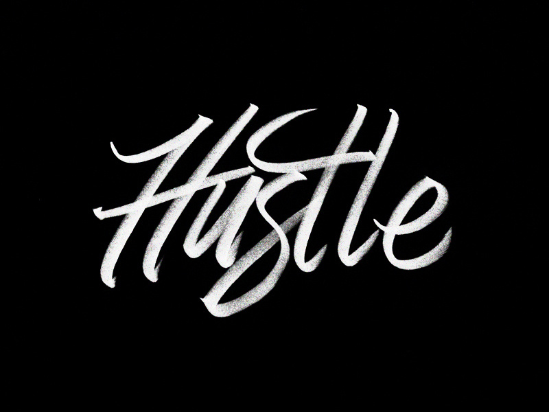 Hustle logo vintage americana script vector handstyle unionduesdesign chessin dustin drawing