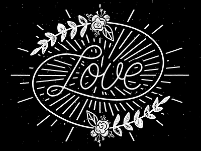 Love Handlettering black chessin drawing dustin flowers invite lettering love stipple vintage wedding white