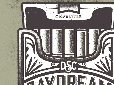 Cigs. apparel chessin cigarettes design dustin illustration logo stipple vintage