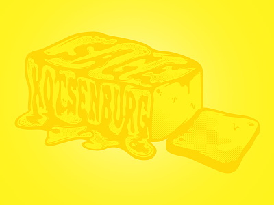 Butta butter chessin drawing dustin chessin goodtype halftone illustration lettering snow vector yellow