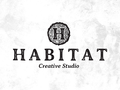 Habitat black halftone logo stipple stump vintage white wood