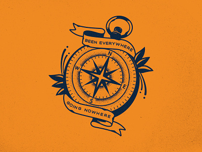 Going Nowhere. apparel badge compass dustin chessin logo stipple unionduesdesignco vintage