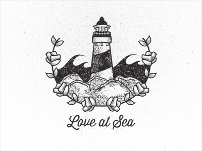 Love at Sea illustration logo type vector vintage