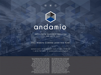 WIP Andamio Holding Page andamio design holding logo london page web