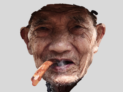 Untiled Digital Painting digital face man old painting photoshop portrait smoking