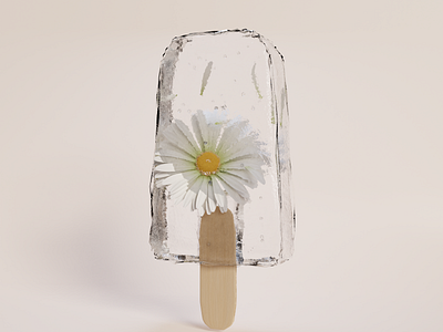 Daisy popsicle 3d blender daisy flower freeze ice icecream popsicle render