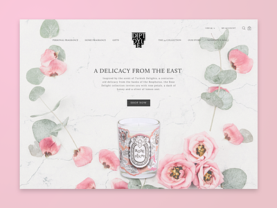 Landing Page 003 candle daily ui design diptyque ecommerce landing page rose delight ui ux