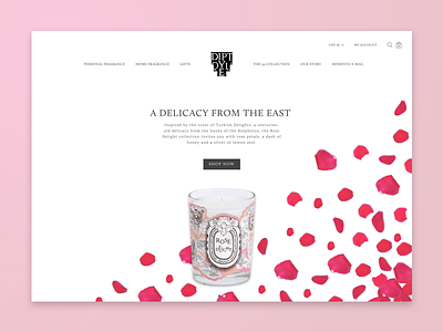 Landing Page (option 2) 003 candle daily ui design diptyque ecommerce landing page rose delight ui ux