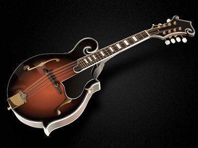 Mandolin study guitar illustrator mandolin music photo realistic vector