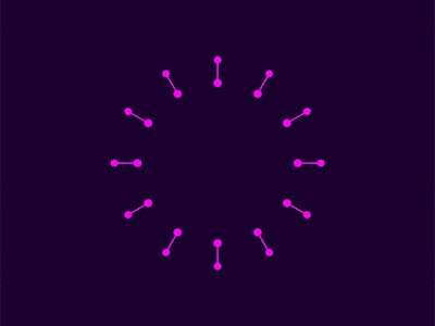 Circles of circles animation blue loops orange purple red