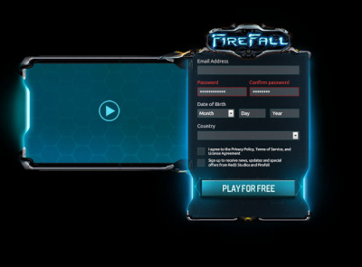 Firefall Website video blue form fps fui glow scifi