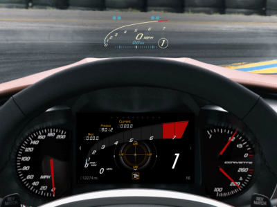 Corvette User Interface - Track mode automobiles automotive automotive design car corvette hmi infotainment need for speed race car racecar supercar