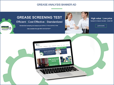 MRG Laboratories Web Banner ad advertisement advertising analysis banner banner ad blue clean design web banner white