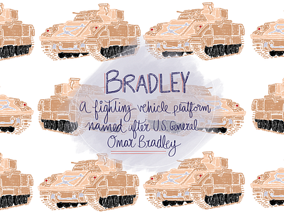 73/100: | BRADLEY | america art arts campaign design digital art digital drawing drawing graphic design icon illustration ipad lettering military procreate sketch us military usa vector vehicle