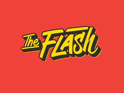 Lettering "The Flash" calligraphy comics lettering logo