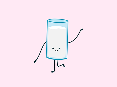 Mr. Milk blue character character design illustration milk milk character milk glass milk illustration pink